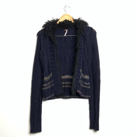 FREE People North Star Fur Trimmed Cardigan. XS. - Picture 1 of 5